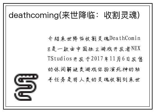 deathcoming(来世降临：收割灵魂)