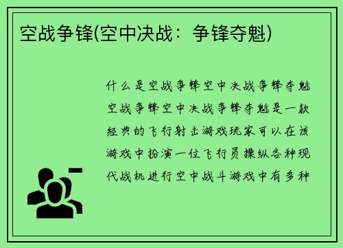 空战争锋(空中决战：争锋夺魁)